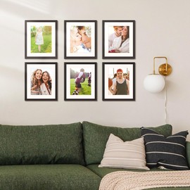 upsimples 10x12 Picture Frame, Display Pictures 7x9 with Mat or 10 x 12 Without, Wall Hanging Photo Frames, Black, 1 Pack