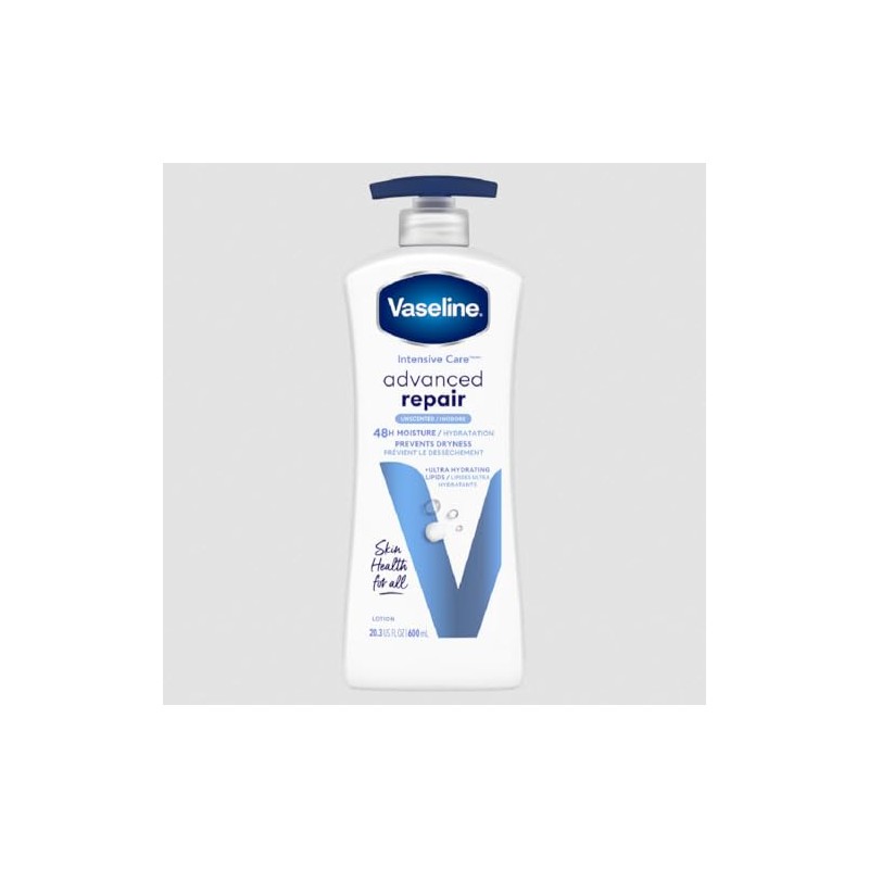 Vaseline Intensive Care Body Lotion, Advanced Repair Unscented, 20.3 oz