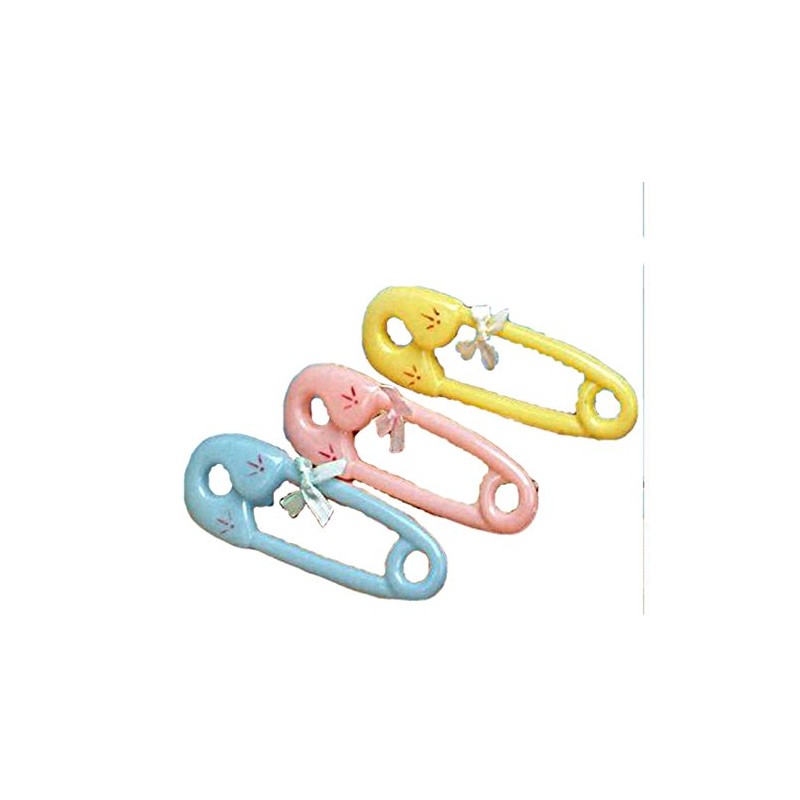 12 Large Diaper Pins Baby Shower Favor 4.5" Long Pink