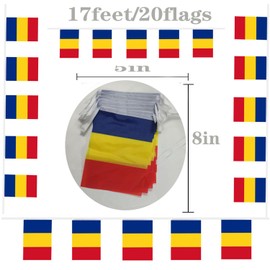 FFILL Romania Banner Flag, Romania Mini Flag Small Banner, for Party, Shops And Bars Decorations, Supporting The World Cup And International Day Celebrations. (Romania)