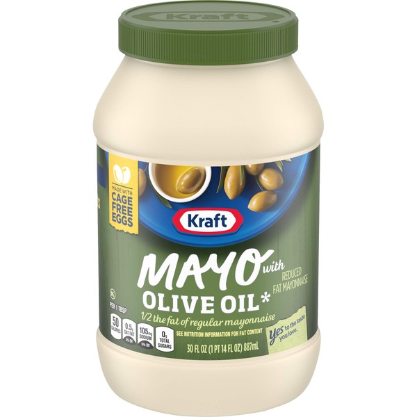 Kraft Mayonnaise with Olive Oil (30oz Jars, Pack of 12)