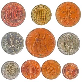 10 United Kingdom Coins from Europe | Old Collectible British Cash Lot | Perfect Choice For Your Coin Bank, Holders And Collection Album