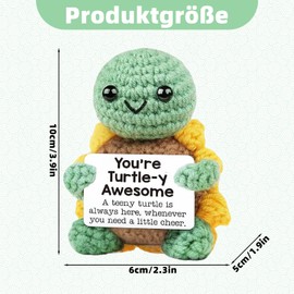 Schildkröte, Positive Geschenke, Kreative Strickwolle Positive Schildkröte, Handgemachte Schildkrötenpuppe Figuren, Mutmacher Pocket Hug Geschenk für Freunde, Kollegen und Kinder