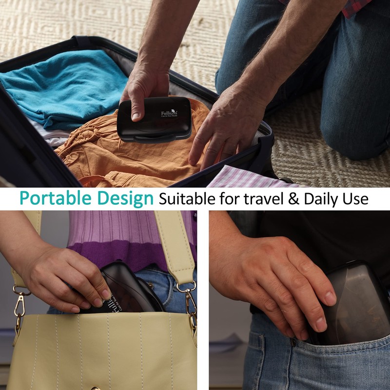 Travel Pill Organizer Large Portable Moisture Proof Vitamin Case, Fullicon