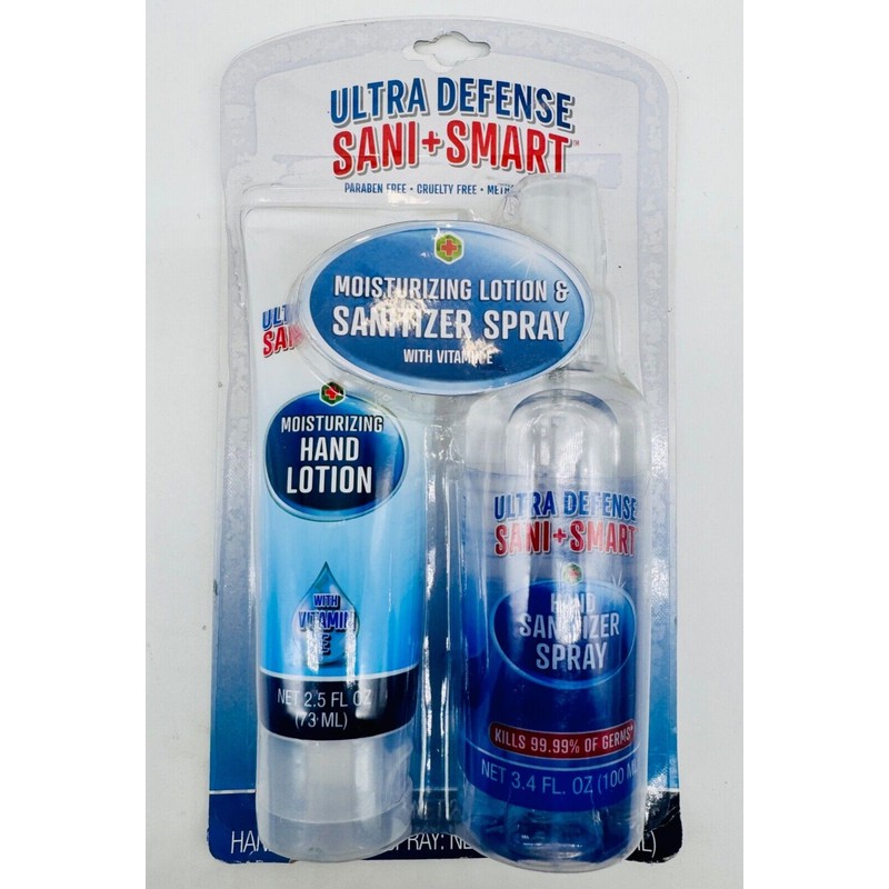 Ultra Defense Sani+Smart Moisturizing SET of 3 Lotion Sanitizer Spray