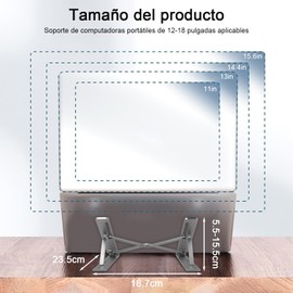 ZHIXINGT Base de Laptop, Soporte para Laptop, Material de Aleación de Aluminio, Ajuste Multiángulo Plegable. Soporte Portátil, para Computadoras Portátiles de 10-17.3 Tamaños (Negro)