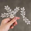 Heread Crystal Bride Wedding Hair Comb Silver Pearl Bridal Hair