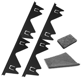 2 Pack Stainless Steel Stove Gap Covers Silver, Windspeed Stove Counter Gap Cover for Stove Gap Filler Gap Covers Between Stove and Counter Edge Gap Cover Length 13.8" to 27.6"