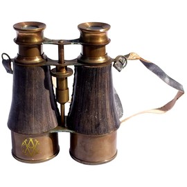 Antique Vibes Nautical Binoculars with Leather Strap Vintage Decorative Telescope Anniversary Birthday Gifts For His or her