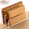 SANRUI Acrylic Mail Sorter Desktop Organizer Holder, 2 Compartments Clear