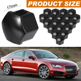Acooruiteng 17mm Wheel Nut Covers Car Wheel Nut Caps Wheel Nut Covers Universal Wheel Bolt Covers Hexagonal Tire Nut Covers with Removal Tool Fit for Most Cars Black 20 Pcs