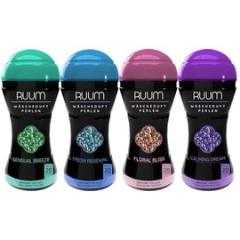 Ruum Laundry Perfume Scented Beads Mix Pack of 4 210 g | Scented beads for washing machine, laundry fragrance mix with fresh, floral and soft sweet fragrances