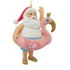 December Diamonds 79-81517 Resin Santa in a Flamingo Float Ornament
