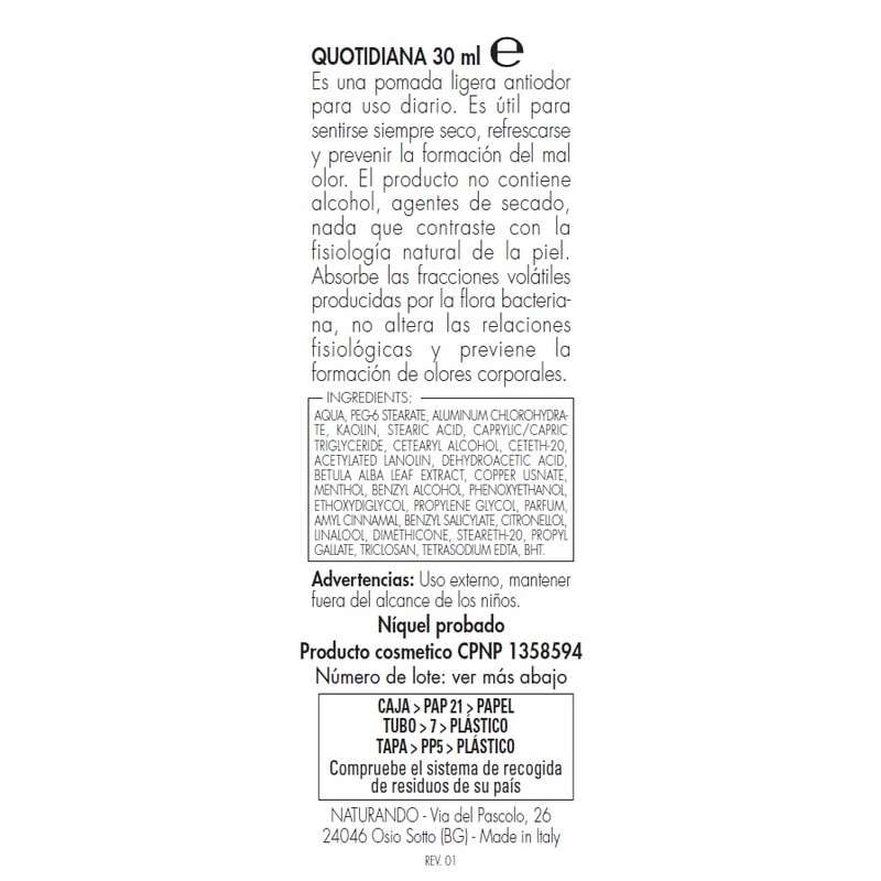 QUOTIDIANA POMATA Anti-Odor 30 ml