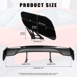 For Hyundai Accent Sedan Adjustable 57" Rear Spoiler GT Style Racing Trunk Wing