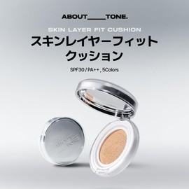 About Tone Skin Layer Fit Cushion #21 Cool Light 0.4 oz (13 g) Foundation, Semi-Matte, Adhesion, Coverage, Blue Base, Yellow Base