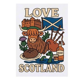 Azeeda 'Liebe Schottland' Temporäres Tattoo - Hautfreundlicher & Ungiftiger Abziehbild · Wasserfest (TO00086239)