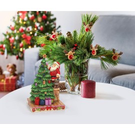 Enesco Jim Shore Heartwood Creek Santa Decorating The Christmas Tree Figurine, 9.25 Inch, Multicolor