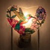 Hummingbird Stained Glass Night Light Made with Real Glass Floral