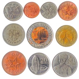 Set of 10 Collectible Coins from South and North America, Europe, Asia, Africa and the Middle East, Coin Sets from Around the World