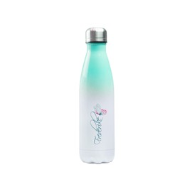 GRAZDesign Thermos Flask, 500 ml, Customisable with Name, Stainless Steel, Mint White, Drinking Bottle for Women, Girls, Butterfly Motif