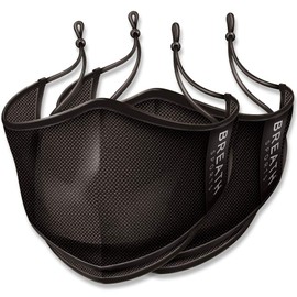 BREATH SPORTS Sports Mask, Mesh Mask, Washable, Black, Sports, UV Protection, Cooling, Antibacterial, Quick Drying, Black
