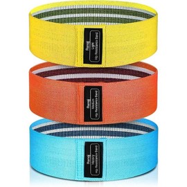 Renoj Resistance Bands, Exercise Workout Bands for Women and Men, 3 Set of Stretch Bands for Booty Legs, Pilates Flexbands - Color: Blue