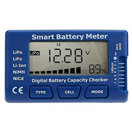 MaximalPower 5-in-1 Battery Meter Battery Capacity Checker, Voltage Tester, Intelligent RC Cell Meter Digital Battery Checker Battery Balancer for LiPo Life Li-ion NiMH Nicd Battery Packs