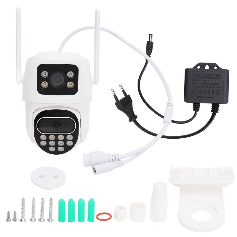 Security Camera Outdoor Dual Lens Surveillance Camera 2.4G Wifi Night