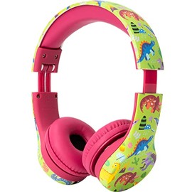 Snug Play+ - Auriculares para niños con limitación de Volumen para niños pequeños (niños/niñas) - Dinosaurios
