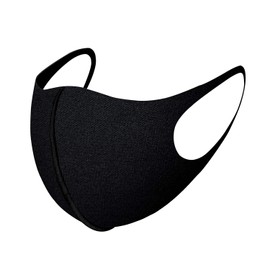 Basic Sense 3D Washable Reusable Thick Reinforced Plain Face Coverings Masks (Black)