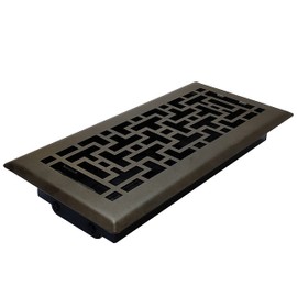 Sierra Grates Precision Flow 4"x14" Steel Floor Register - Oriental Design, Metallic Bronze Finish - Premium Home Vent Covers, Durable & Decorative - Fits 4"x14" Duct Openings, Easy Installation