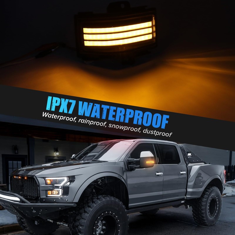 LUDARM LED Tow Mirror Turn Signal Lights for 2015-2025 F150,