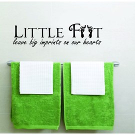 Little Feet Leave Big Leave Big Imprints On Our Heart Wall Decal Babies Toes, Little Ones, Adorable Cute Home Living Room Bedroom Removeable Cute Decoration - Size: 5 in x 16 in