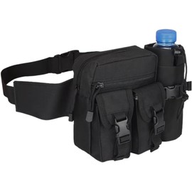 Mochila Cangurera Táctica Militar Caqui para Cintura con Porta Botella, Riñonera Compacta Multiusos para Deportes, Caza, Ciclismo y Uso al Aire Libre (1, 01)