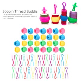 Pack of 60 Bobbin Thread Holders for Sewing Machines, Bobbin Thread Organisation Clips Spool Huggers Clips Bobbin Organiser Clips Sewing Accessories for Household Sewing Machines and Embroidery