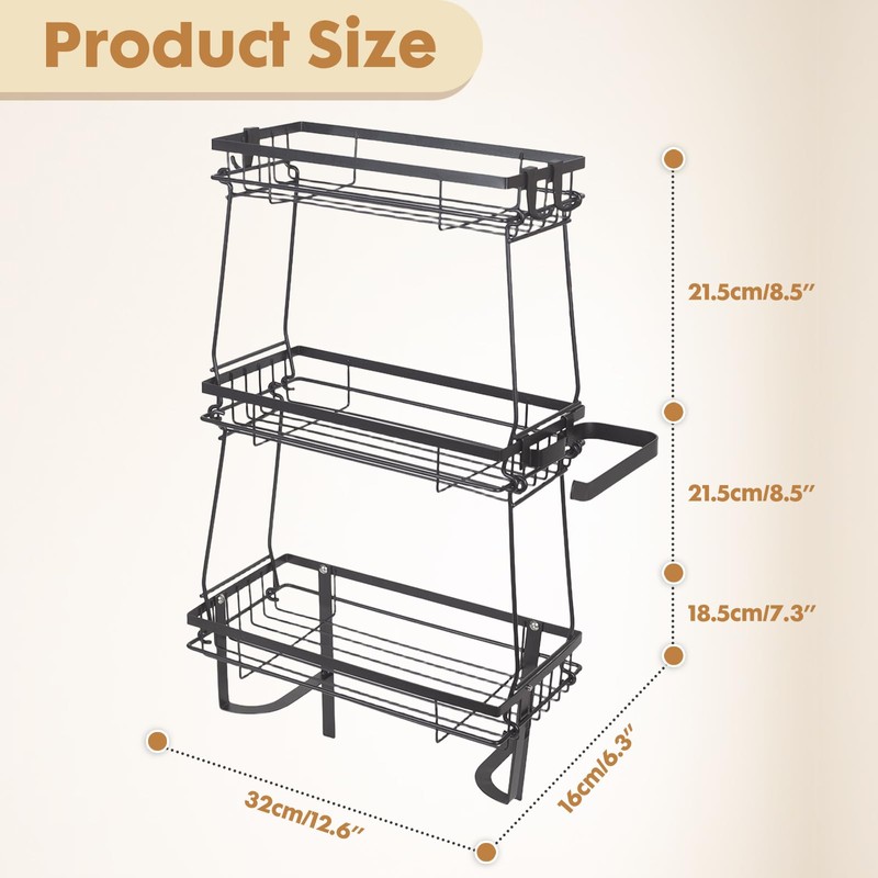 PowerKing Over The Toilet Storage Shelf, 3 Tier Bathroom Organizer