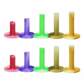 Rubber Golf Tees for Mats, Pack of 10pcs Mixed Sizes and Colors Driving Range Tees GLOOF Golf Mat Tees Fit for Practice Mat, Indoor, Outdoor Backyard Training