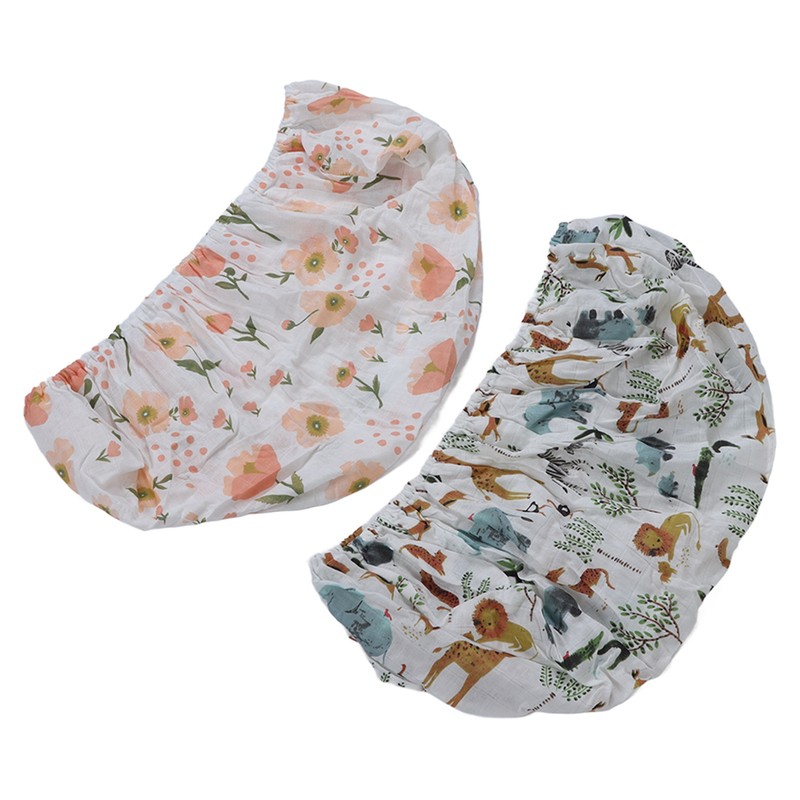 2pcs Baby Diaper Changing Covers Printing Cotton Yarn Removable Infant