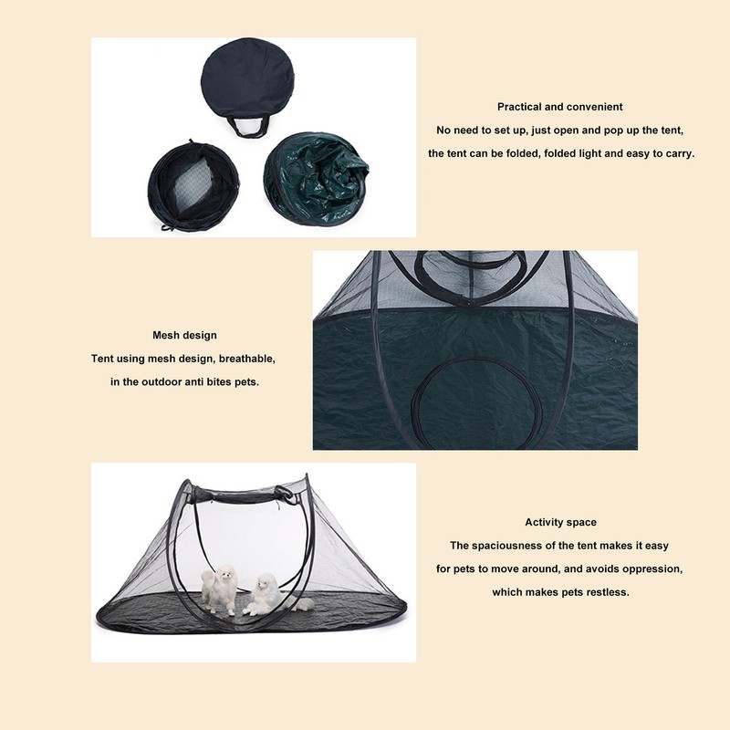 Outdoor Pet Tent with Tunnel Breathable Collapsible Large Space Portable