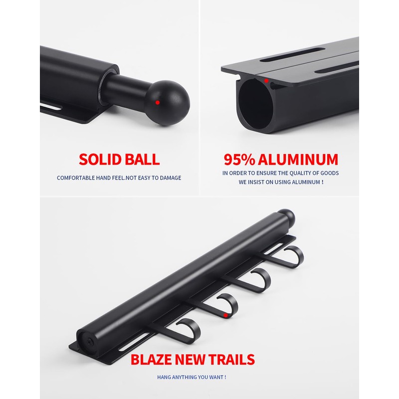 BaiNong 12 inch Valet Rod for Closets Pull Out Closet