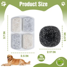 16+16 Pcs Dog Water Fountain Filters Compatible with Feelneedy FN-W18