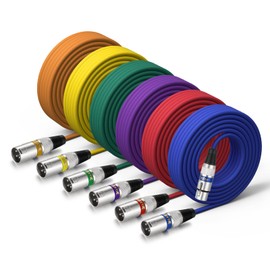 EBXYA XLR Cable 20ft 6 Color Packs - Balanced DMX Cable Male to Female Suitable for Microphones, Radio Station, Stage Lighting