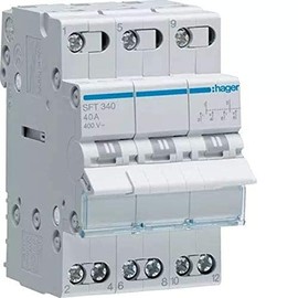 Hager SFT340 Switch Modular 3-Pin 40A COMUN Top i-0-ii