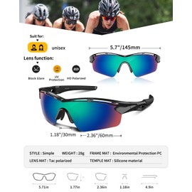 Polarized Sports Sunglasses for Men Women Youth Baseball Cycling Running Driving Fishing Tennis Golf Motor TAC UV400 TR90