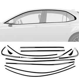 Chrome Delete Window Trim for Toyota Camry 2018-2024 Stainless Steel Black Window Trim Strip Blackout