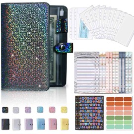 Budget Planner German, A6 Budget Binder Planner with Folder Organiser/Money Saving Folder for Cash Stuffing, 6 Ring Binder Budget Planner Book/Notebook with Money Envelopes/Sheets Label Sticker