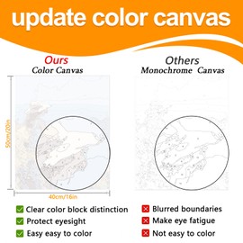 JULOUYN 2 Pack Paint by Numbers Kit for Adults, Girl Seagull Adult Paint by Number Kits On Canvas, Painting by Numbers for Beginner Gift Home Decor 16x20 in