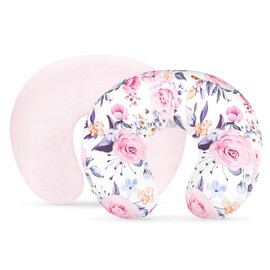 Nursing Pillow Cover 1 Pack, Minky Removable Nursing Pillowcase for Breastfeeding Pillows, Reversible Feeding Slipcover for Baby Boys/Girls, Super Soft Comfortable (Stylish Floral)