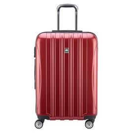 DELSEY Paris Helium Aero Hardside Expandable Luggage with Spinner Wheels, Brick Red, Checked-Medium 25 Inch
